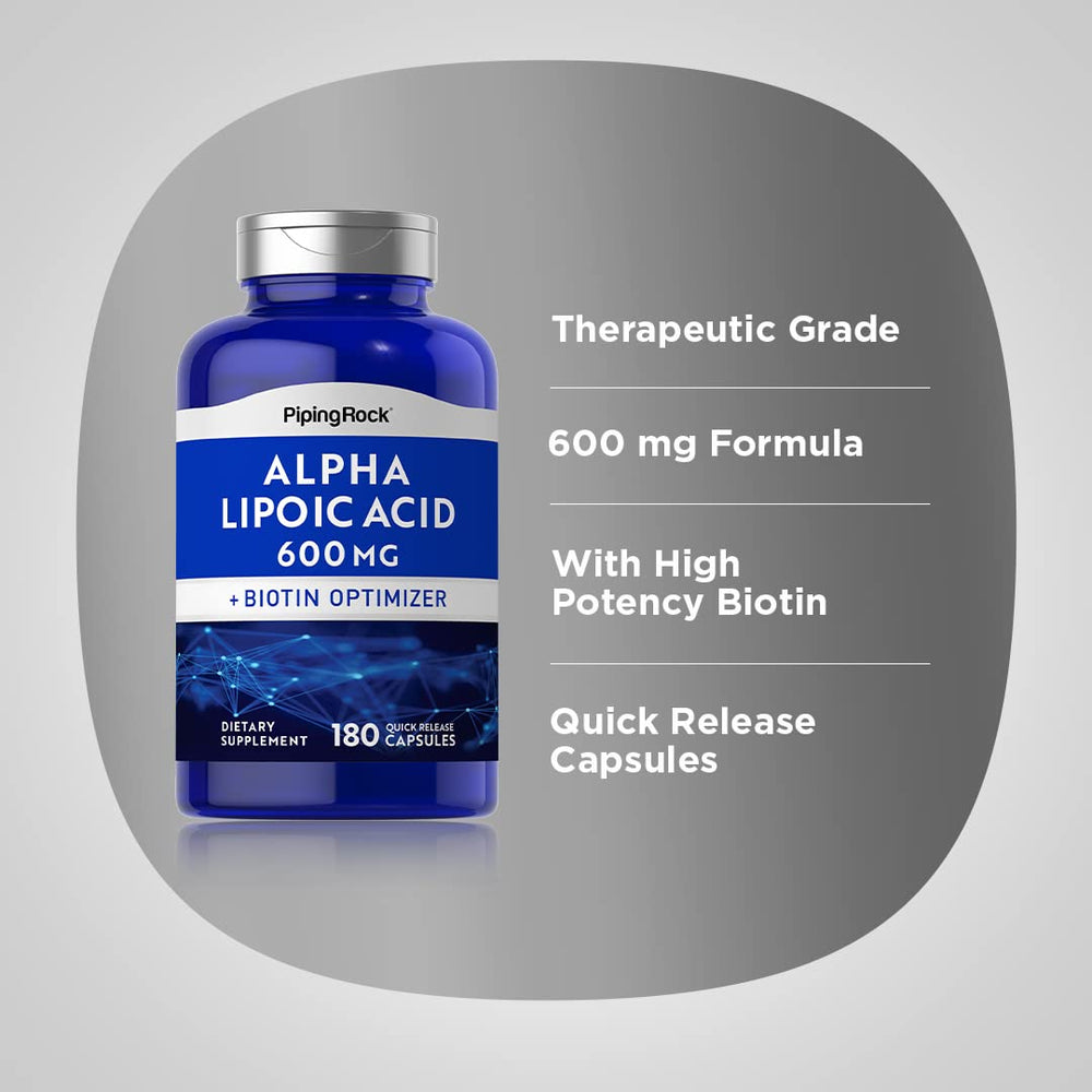 Piping Rock supplement facts panel showing dosage and testing information