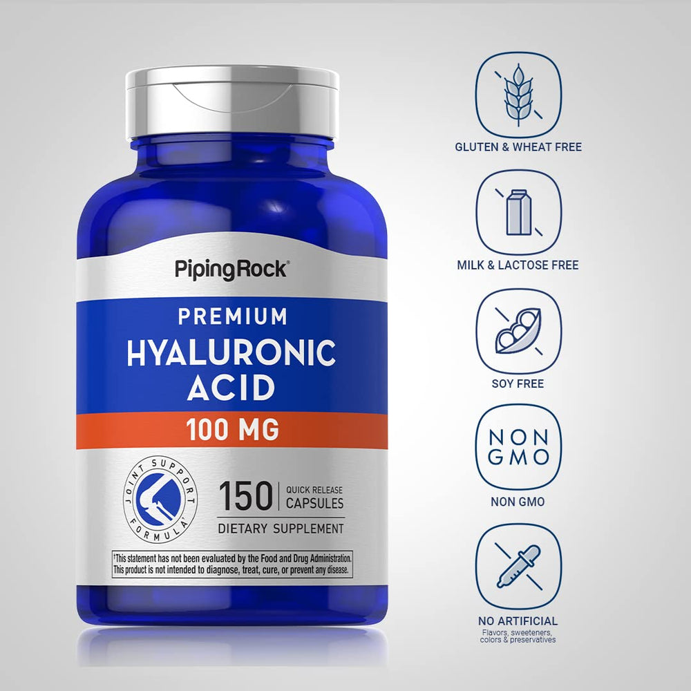 Piping Rock hyaluronic acid powder texture close-up illustrating fine consistency and purity