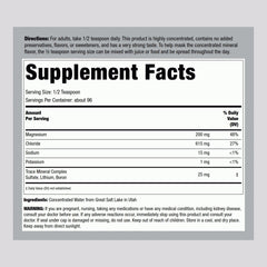 Back view of Piping Rock Trace Mineral Liquid 8 oz bottle