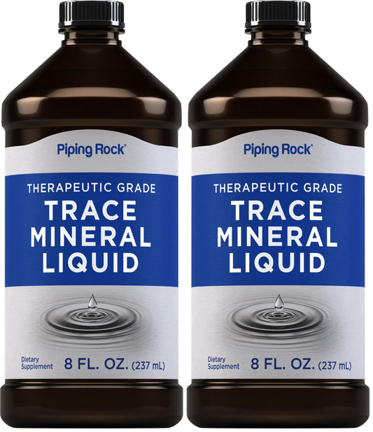 Front view of Piping Rock Trace Mineral Liquid 8 oz bottle (Pack of 2)
