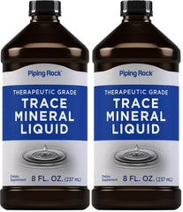 Front view of Piping Rock Trace Mineral Liquid 8 oz bottle (Pack of 2)