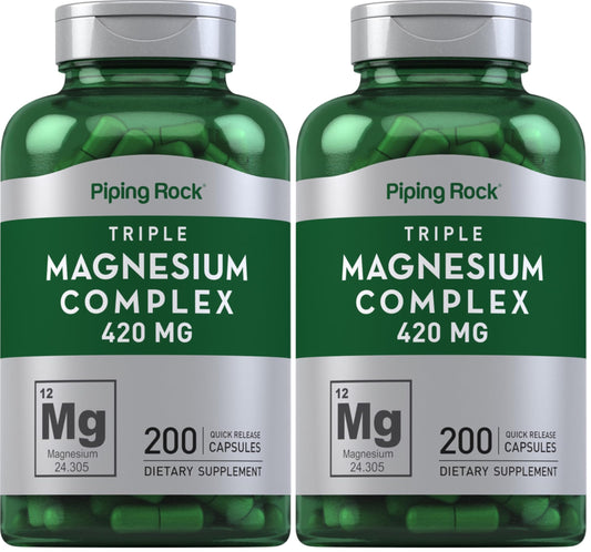 Piping Rock Triple Magnesium Complex 420 mg, 200 capsules bottle