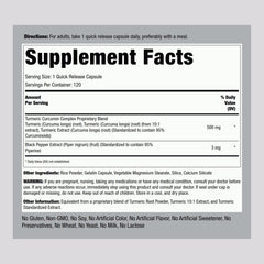 Piping Rock Turmeric Curcumin 500mg bottle close-up