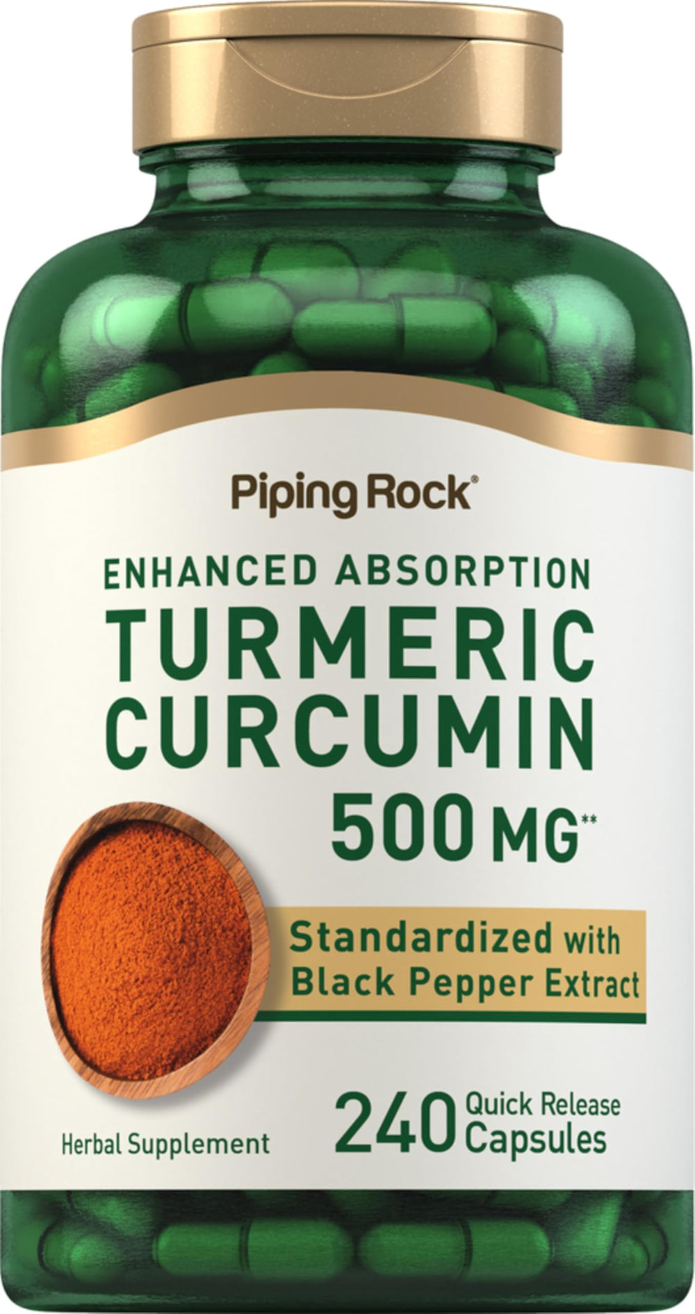 Piping Rock front packaging showing bottle and capsule count for value