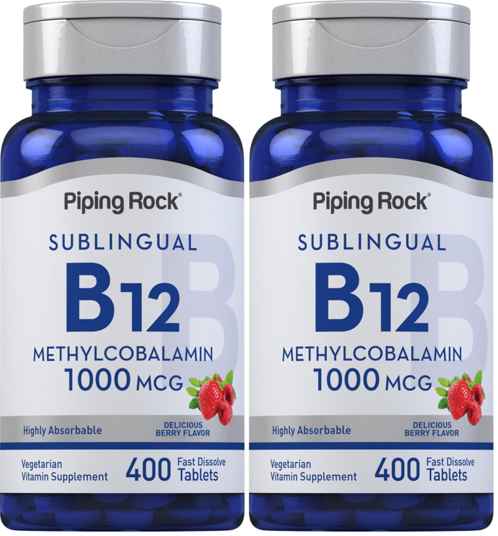 Hero image of Piping Rock Vitamin B12 Sublingual Tablets 1000 mcg Berry flavor Pack of 2