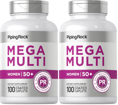 Front view of Piping Rock Women's Multivitamin 50+ packaging