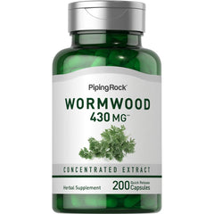 Piping Rock wormwood front label showing product name and count for quick identification