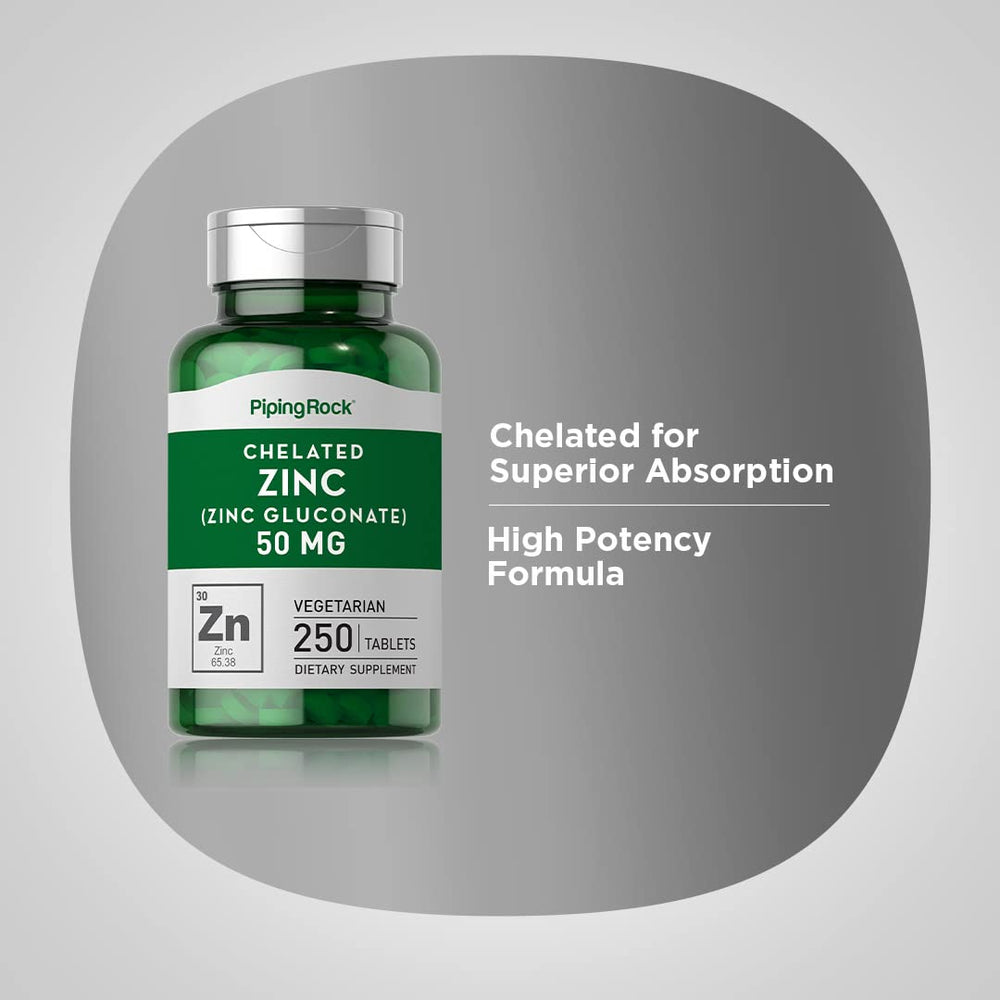 Open Piping Rock zinc bottle top view revealing tablet interior