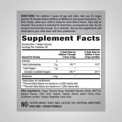 Piping Rock Kids Melatonin Gummy 1mg – Cherry, 90 Gummies | Vegan, Non-GMO, Gluten Free (Pack of 2)