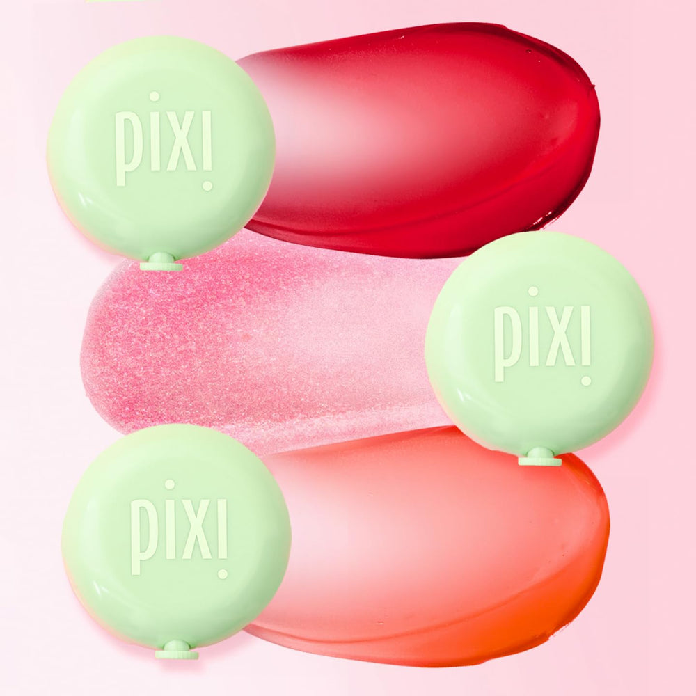Pixi LipMask on lips with gloss-like sheen