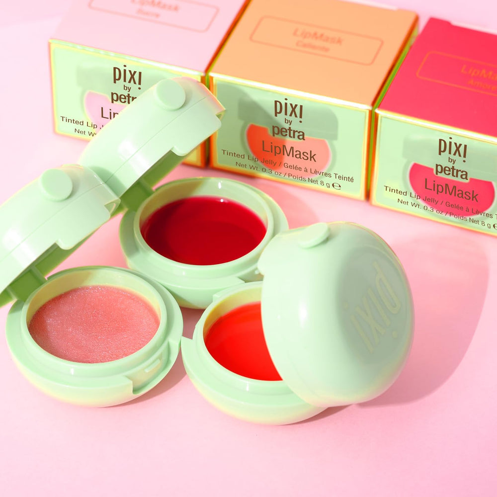 Pixi LipMask close-up on lips with tinted hydration