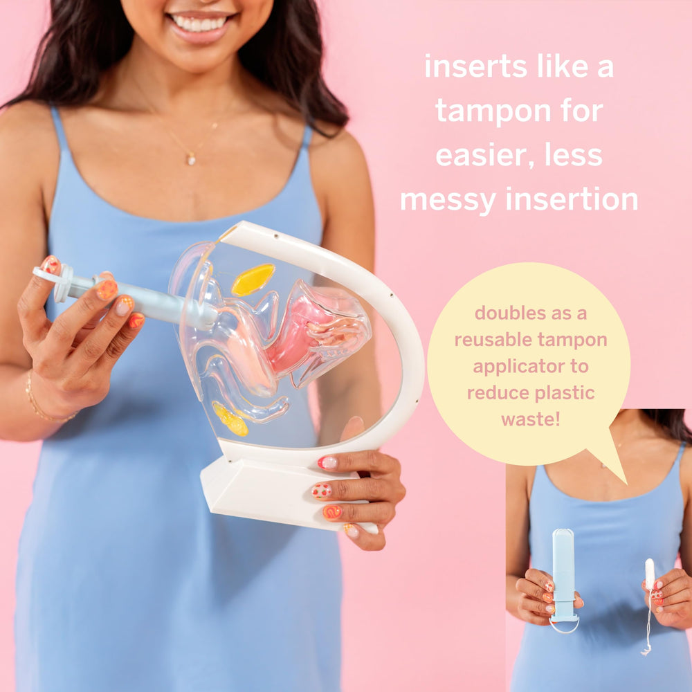 Pixie Cup Medium-Disc-In-Hand highlights versatile sizing for different flow days.