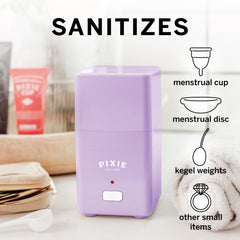 Pixie Cup sterilizer auto shut-off ensures safe, hands-off operation.