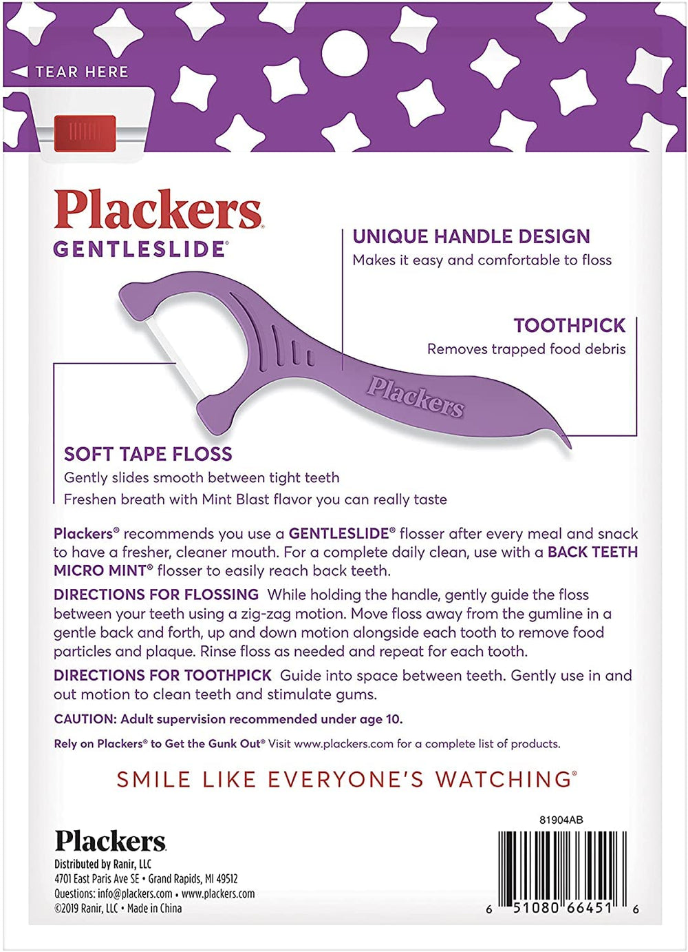 Close-up of Gentleslide Dentla Flosser tip for tight spaces