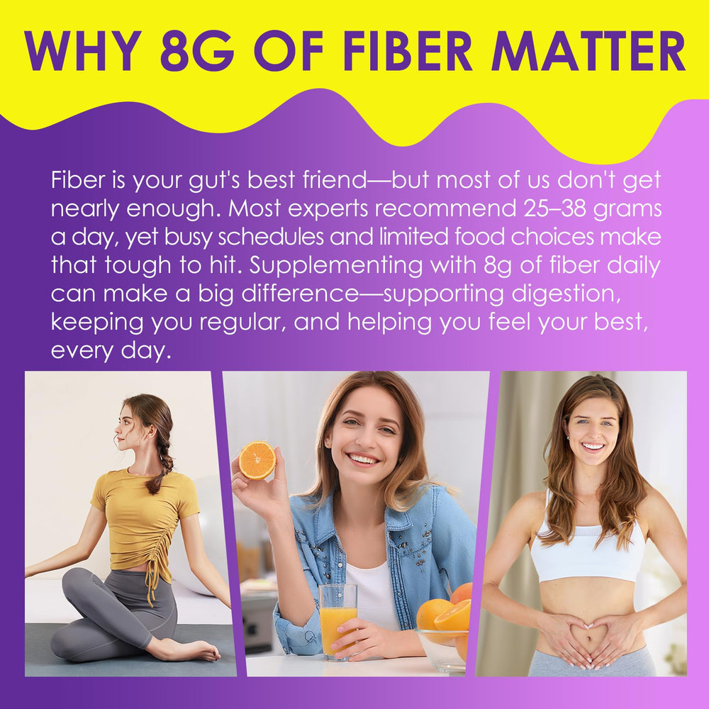 Sugar-free, plant-based fiber supplement gummies