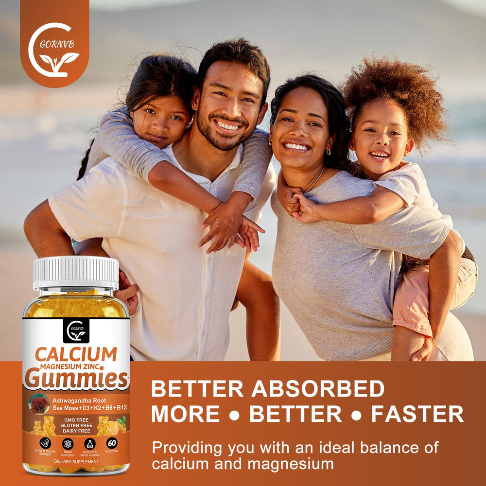 Plant-based calcium magnesium zinc gummies with sea moss and ashwagandha