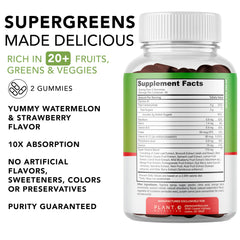 Watermelon flavor SuperGreens Gummies close-up