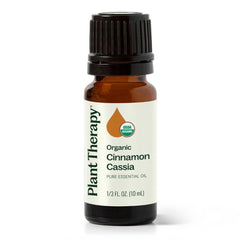 Bottle of Plant Therapy Organic Cinnamon Cassia Essential Oil 10 mL