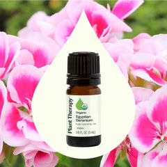 USDA Certified Organic label on Geranium essential oil