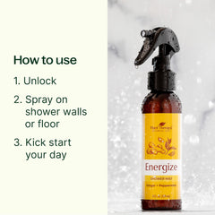 Energize Shower Steamer Mist bottle with label