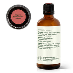 Plant Therapy logo with Frankincense Serrata essential oil