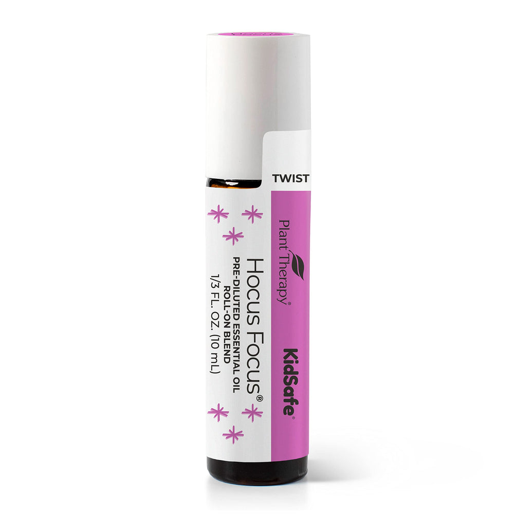 Front view of Plant Therapy Hocus Focus KidSafe Roll-On 10 mL bottle