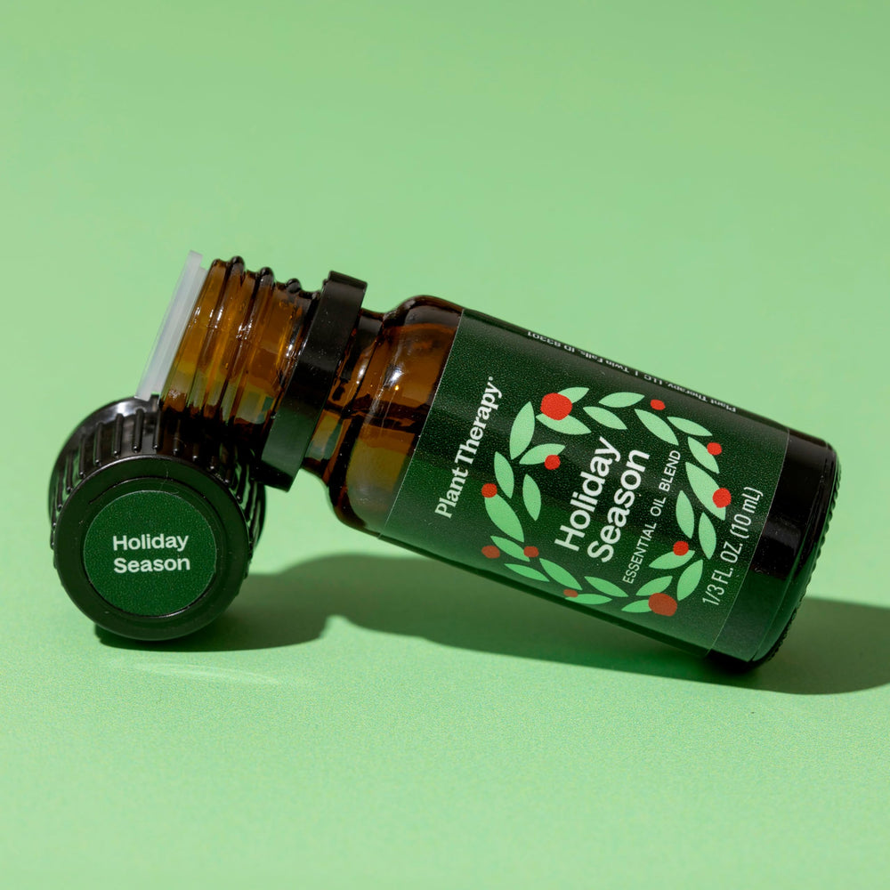 Dropper cap and bottle of Holiday Season Synergy