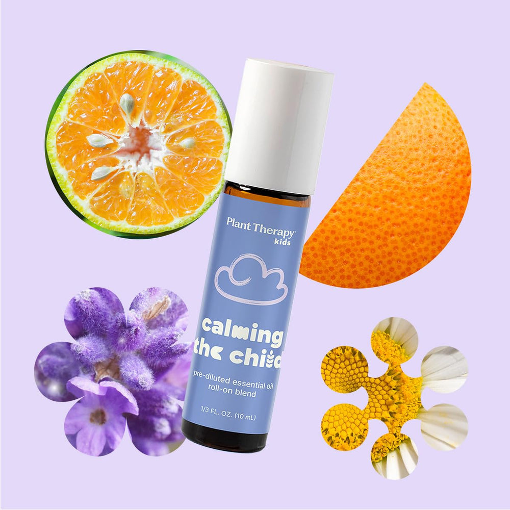 Blended essential oils: Tangerine, Lavender, and Roman Chamomile