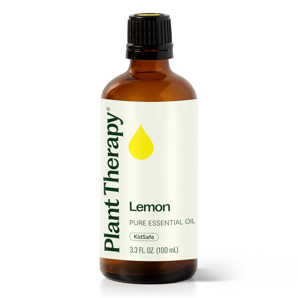 Plant Therapy Lemon Essential Oil 100 mL bottle with dropper