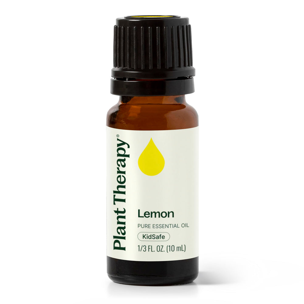 Front view of Plant Therapy Lemon Essential Oil 10 mL bottle