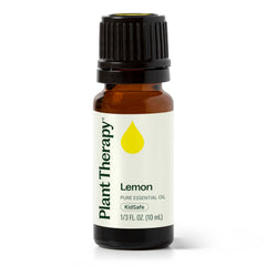 Front view of Plant Therapy Lemon Essential Oil 10 mL bottle