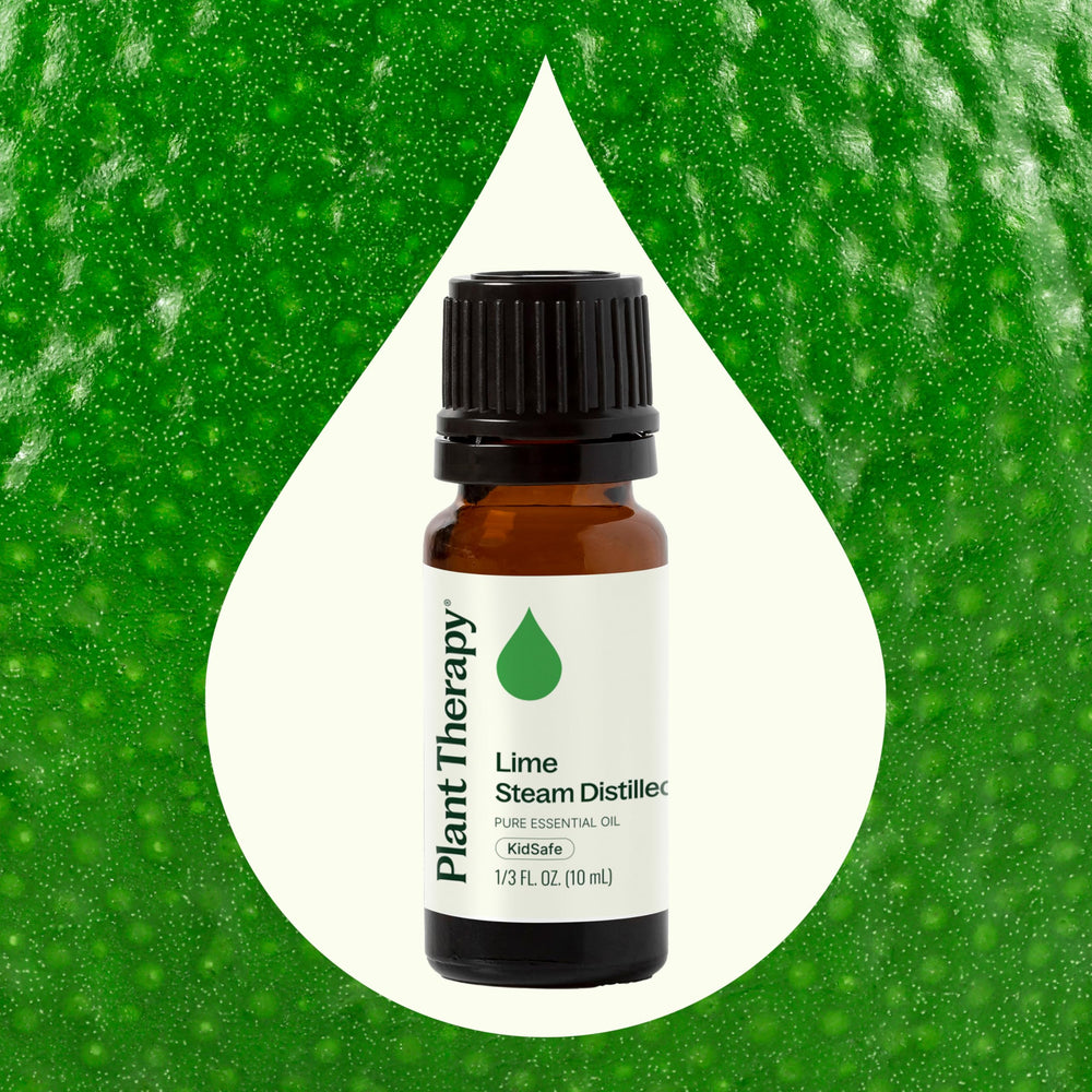 Label on Plant Therapy Lime Steam Distilled Essential Oil 10 mL