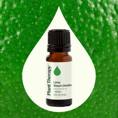Label on Plant Therapy Lime Steam Distilled Essential Oil 10 mL
