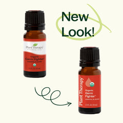 Organic Fighter Essential Oil Blend price tag and bottle
