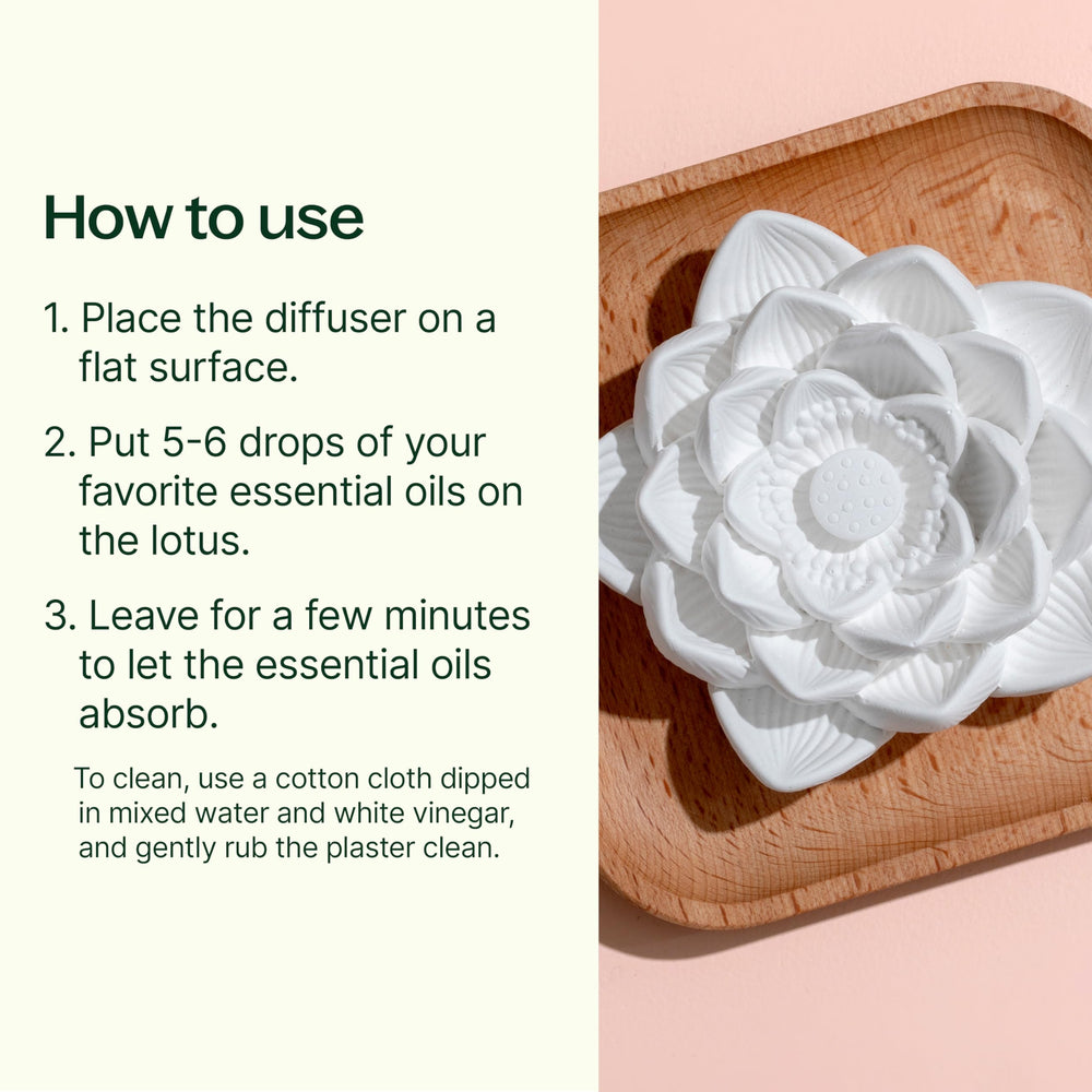 Natural materials of the lotus diffuser with wood base