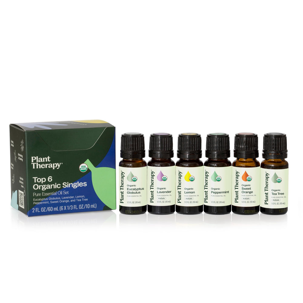 Lavender essential oil bottle (10 mL) from Plant Therapy Top 6 USDA Organic Set