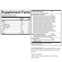 Packaging and label for PlantFusion Mushroom Protein Powder