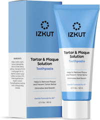 Plaque and tartar remover toothpaste tube with mint label
