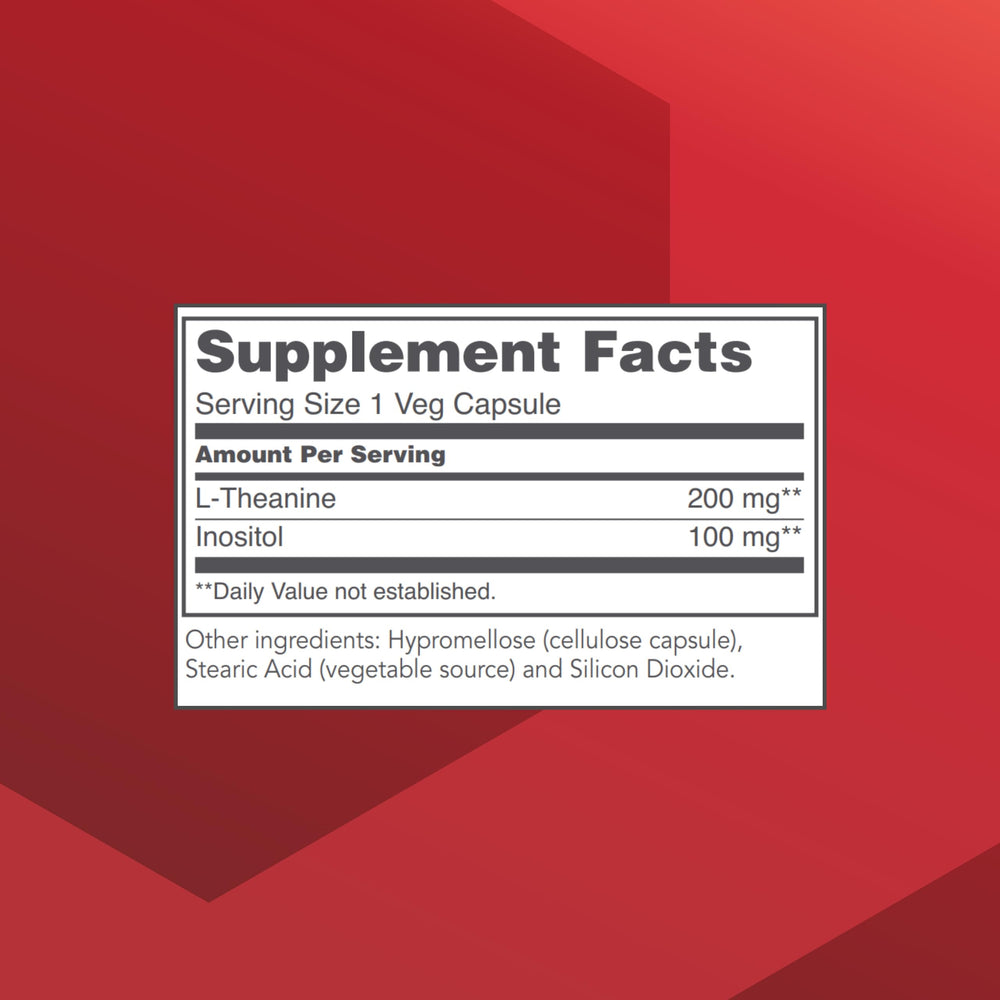 Close-up of L-Theanine 200mg capsules