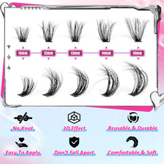 Pleell handmade lash clusters offer soft, comfortable wear for beginners.