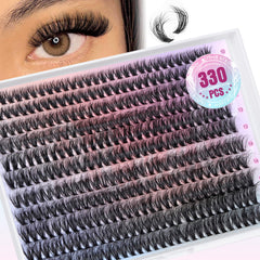 Pleell lash clusters 330pcs tray for DIY voluminous lashes.