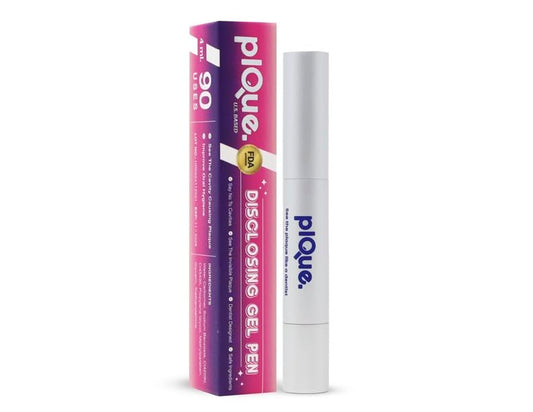 Front view of PLQUE Disclosing Gel Pen