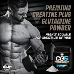 CG5 label highlights creatine and glutamine forms