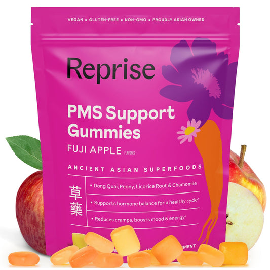PMS Support Gummies bottle with product label