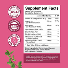 Close-up of hormone balance capsules for PMS