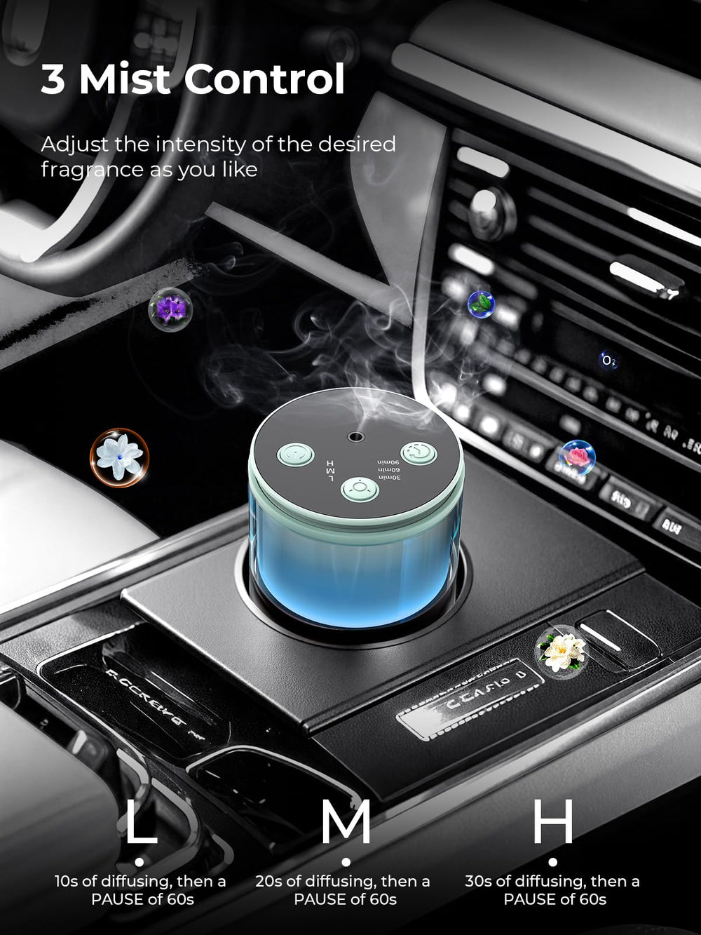 Battery-powered waterless diffuser with USB-C charging