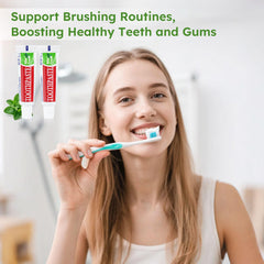 Pocket-size toothpaste shown in a travel toiletry bag