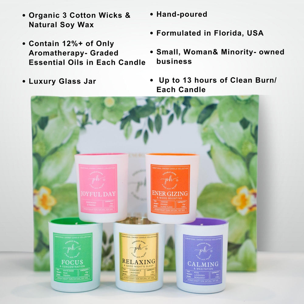 Podaras Home natural soy wax candles closeup highlighting clean burn