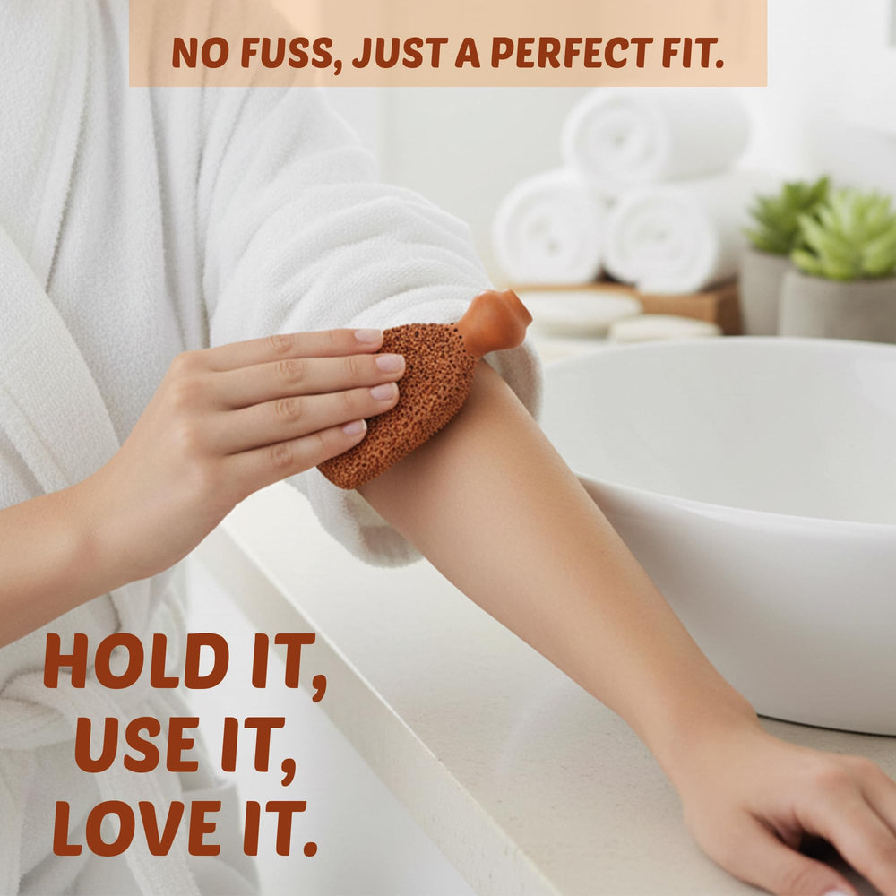 POHS rectangular pumice stone showing ergonomic handle