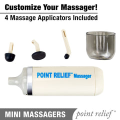 Point Relief Mini-Massager pocket-size design fits bags for on-the-go relief.